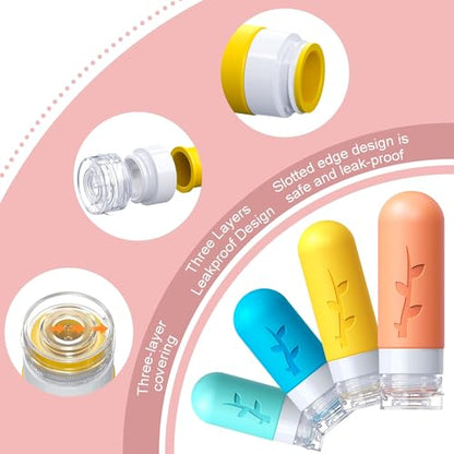 18pack Travel Bottles for Toiletries,TSA Approved Silicone Travel Containers for Toiletries,Leak Proof Refillable Liqus Shampoo And Conditioner travel Essentials toiletry Bottles