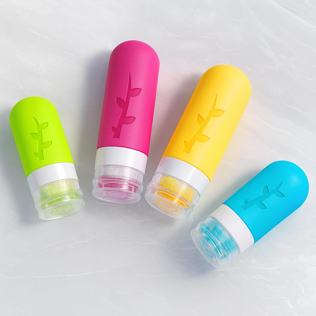 18pack Travel Bottles for Toiletries,TSA Approved Silicone Travel Containers for Toiletries,Leak Proof Refillable Liqus Shampoo And Conditioner travel Essentials toiletry Bottles