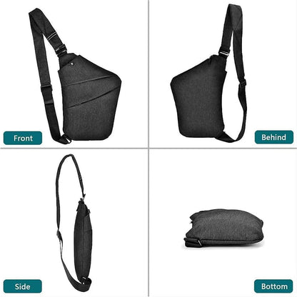 OSOCE Anti Theft Crossbody Bags Sling Bag for Women Men Waterproof Wander Bag for Sports and Travel. (1-BLACK, Small)