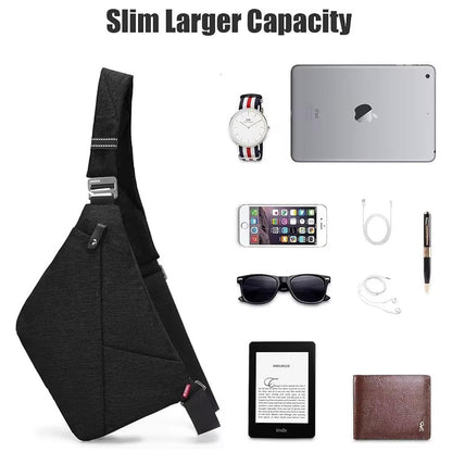 OSOCE Anti Theft Crossbody Bags Sling Bag for Women Men Waterproof Wander Bag for Sports and Travel. (1-BLACK, Small)