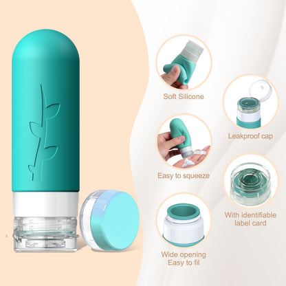 18pack Travel Bottles for Toiletries,TSA Approved Silicone Travel Containers for Toiletries,Leak Proof Refillable Liqus Shampoo And Conditioner travel Essentials toiletry Bottles