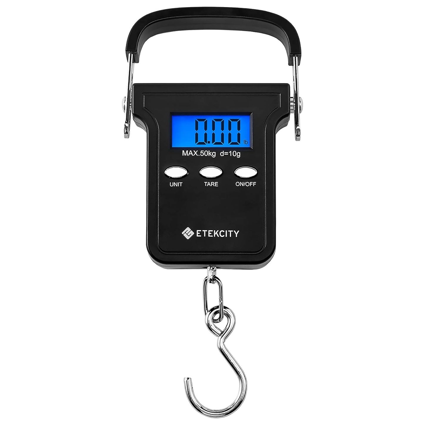 Etekcity Luggage Scale, Travel Essentials, Digital Suitcase Weight Scales for Travel Accessories, Hanging Baggage Scale with Temperature Sensor, Rubber Paint, 110 Pounds, Battery Included, Blue