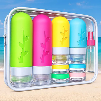 18pack Travel Bottles for Toiletries,TSA Approved Silicone Travel Containers for Toiletries,Leak Proof Refillable Liqus Shampoo And Conditioner travel Essentials toiletry Bottles