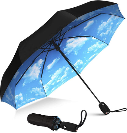 REPEL Windproof Travel Umbrella - Compact & Withstands Winds up to 85MPH , Strongest Premium Auto Folding Umbrella for Rain and Sun - Durable, Light & Portable for Women & Men , Fits Backpack & Cars