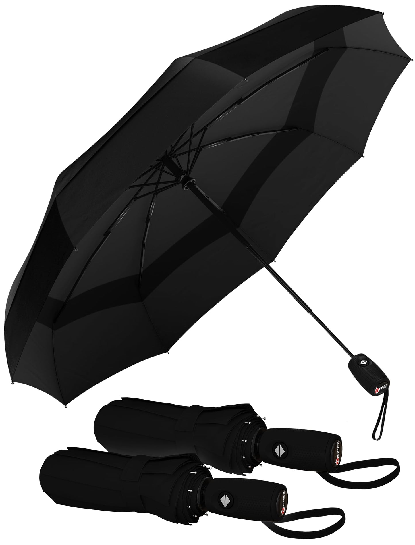 REPEL Windproof Travel Umbrella - Compact & Withstands Winds up to 85MPH , Strongest Premium Auto Folding Umbrella for Rain and Sun - Durable, Light & Portable for Women & Men , Fits Backpack & Cars