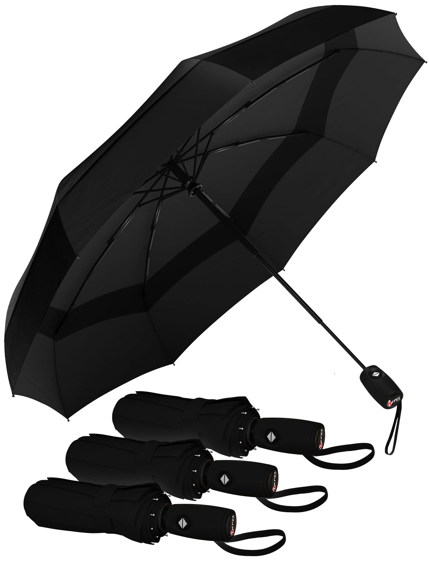 REPEL Windproof Travel Umbrella - Compact & Withstands Winds up to 85MPH , Strongest Premium Auto Folding Umbrella for Rain and Sun - Durable, Light & Portable for Women & Men , Fits Backpack & Cars