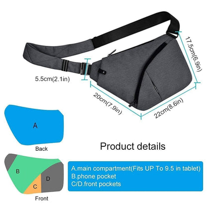 OSOCE Anti Theft Crossbody Bags Sling Bag for Women Men Waterproof Wander Bag for Sports and Travel. (1-BLACK, Small)