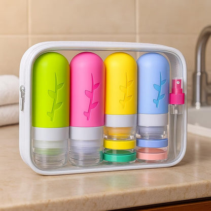 18pack Travel Bottles for Toiletries,TSA Approved Silicone Travel Containers for Toiletries,Leak Proof Refillable Liqus Shampoo And Conditioner travel Essentials toiletry Bottles