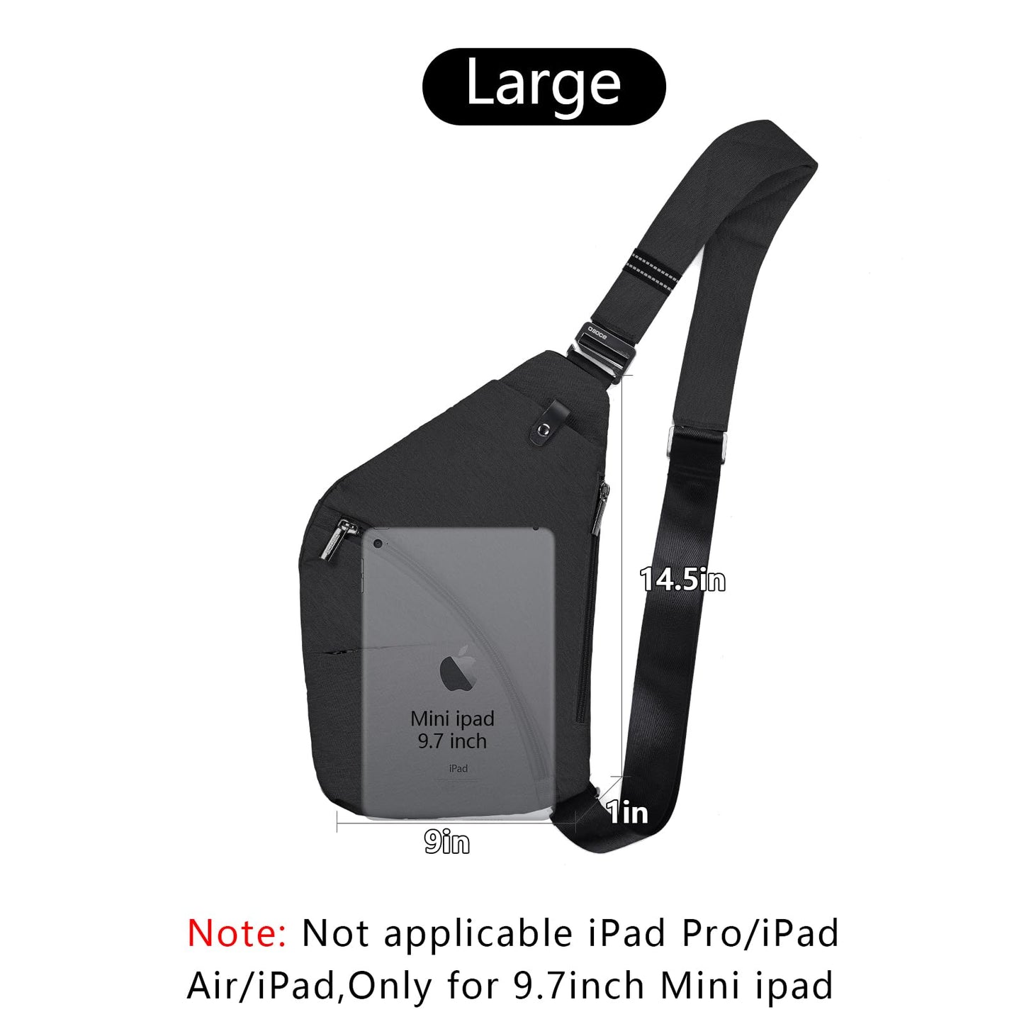 OSOCE Anti Theft Crossbody Bags Sling Bag for Women Men Waterproof Wander Bag for Sports and Travel. (1-BLACK, Small)