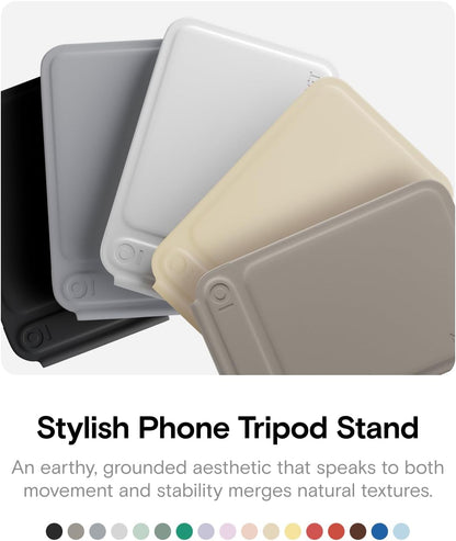 MOFT Phone Tripod Stand Selfie Stick for iPhone, Multi-Angles iPhone Stand, Lightweight & Portable Phone Holder, Strong Magnets, MOVAS Vegan Leather, Travel Essentials, Jet Black (Without Card Slot)