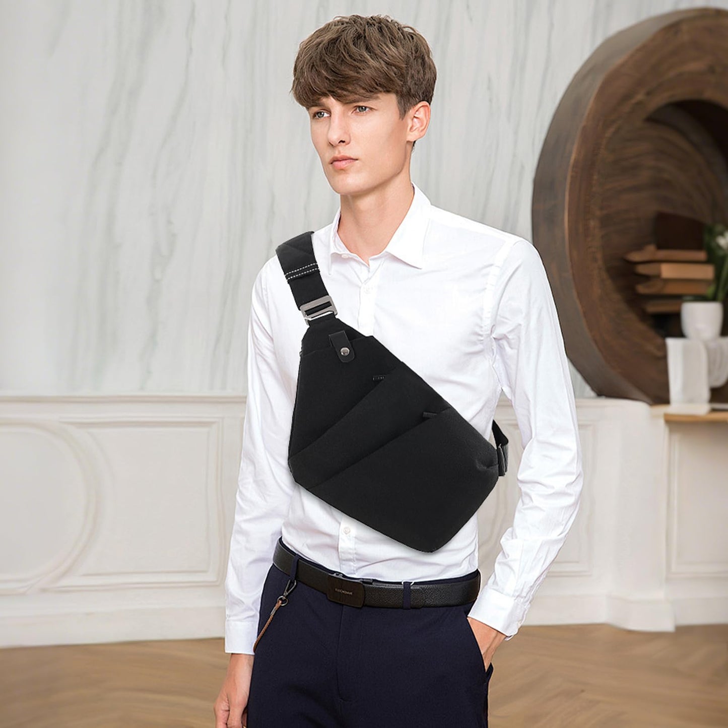 OSOCE Anti Theft Crossbody Bags Sling Bag for Women Men Waterproof Wander Bag for Sports and Travel. (1-BLACK, Small)