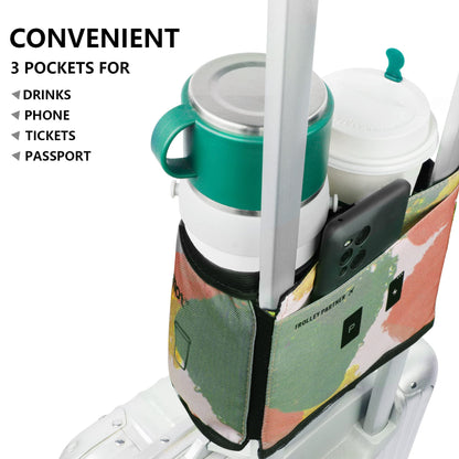 riemot Luggage Travel Cup Holder Free Hand Drink Carrier - Hold Two Coffee Mugs - Fits Roll on Suitcase Handles - Gifts for Flight Attendants Travelers Accessories Carbon Black