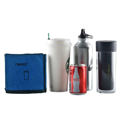 riemot Luggage Travel Cup Holder Free Hand Drink Carrier - Hold Two Coffee Mugs - Fits Roll on Suitcase Handles - Gifts for Flight Attendants Travelers Accessories Carbon Black