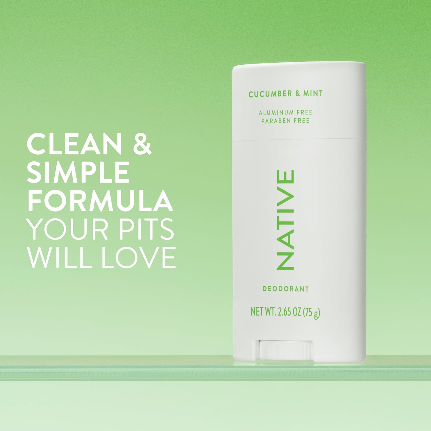 Native Deodorant,Unscented, Aluminum Free, Paraben Free, 2.65 OZ (75 g), Coconut Oil and Shea Butter