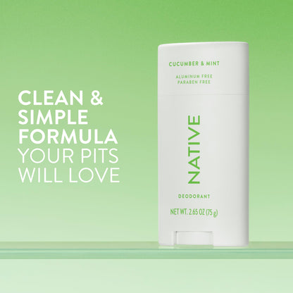 Native Deodorant,Unscented, Aluminum Free, Paraben Free, 2.65 OZ (75 g), Coconut Oil and Shea Butter