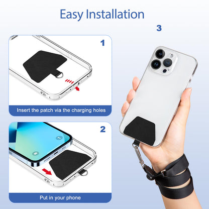 Doormoon Phone Lanyard, Universal Adjustable Neck Strap for Phone Case Keys ID Badges Cell Phone Lanyard Compatible with iPhone, Samsung, Most Smartphones, 2 Pack, Black Black