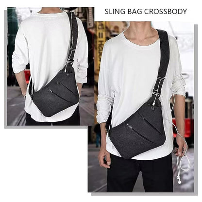 OSOCE Anti Theft Crossbody Bags Sling Bag for Women Men Waterproof Wander Bag for Sports and Travel. (1-BLACK, Small)