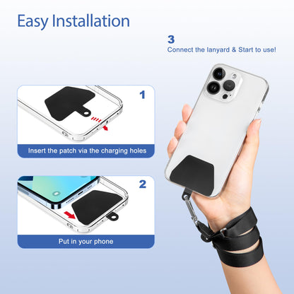 Doormoon Phone Lanyard, Universal Adjustable Neck Strap for Phone Case Keys ID Badges Cell Phone Lanyard Compatible with iPhone, Samsung, Most Smartphones, 2 Pack, Black Black