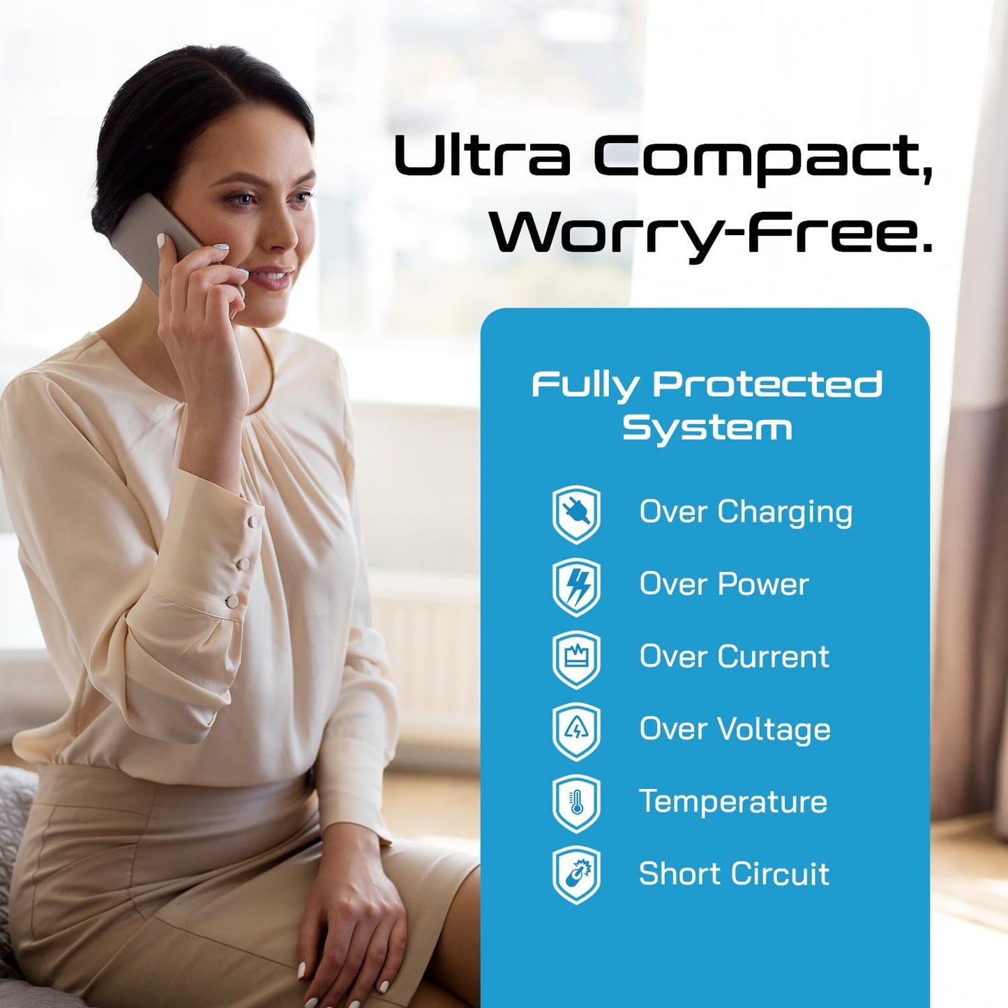 Ceptics 35W Universal Travel Adapter Kit – 2 USA sockets, USB-A, USBC, 1x PD 35W USB-C and USBC Cable, Surge Protected, Plugs for EU, UK, China, AU, Japan - for Laptop, Phone, Camera-ETL Tested