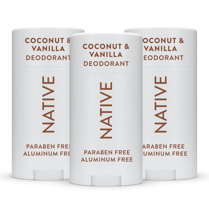 Native Deodorant,Unscented, Aluminum Free, Paraben Free, 2.65 OZ (75 g), Coconut Oil and Shea Butter