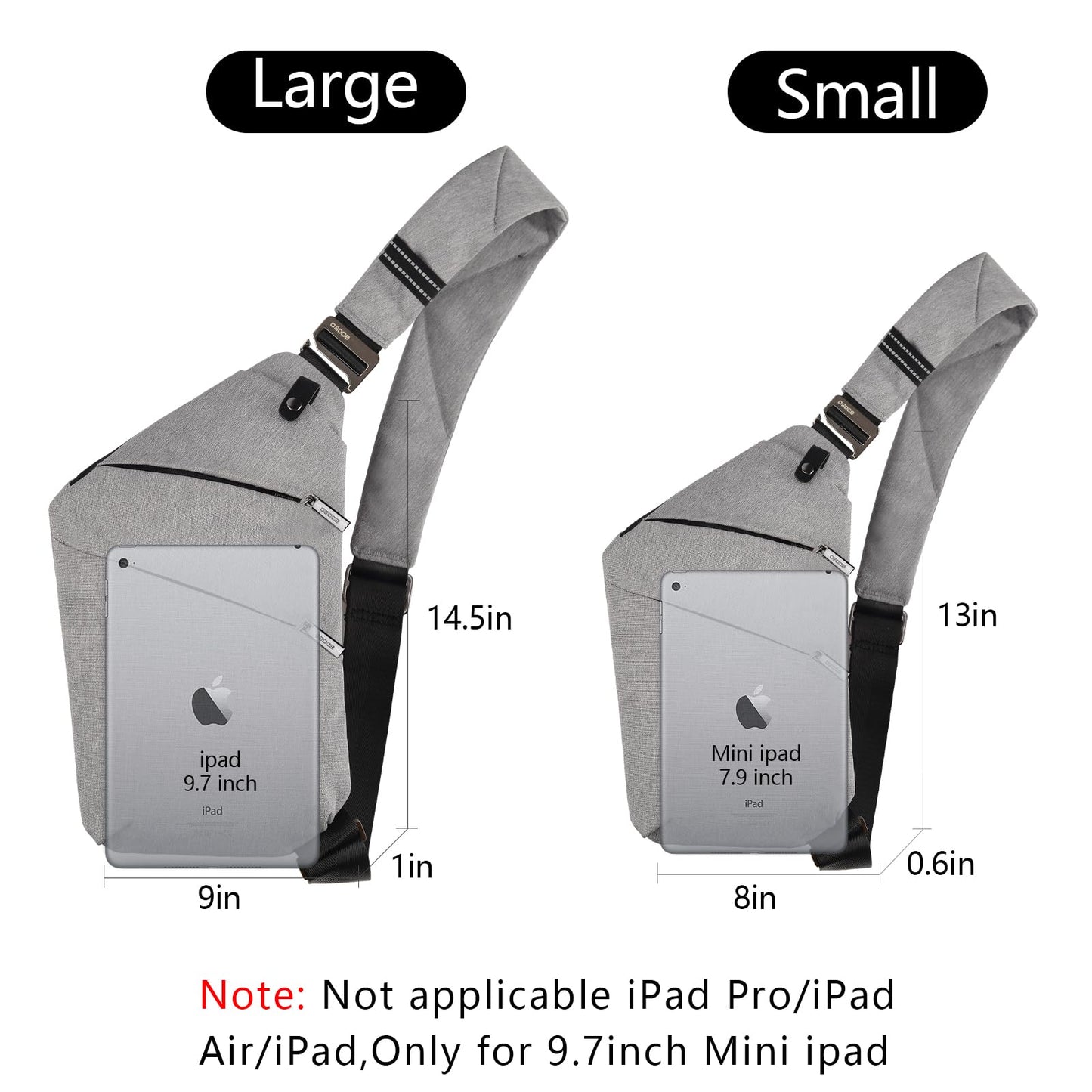 OSOCE Anti Theft Crossbody Bags Sling Bag for Women Men Waterproof Wander Bag for Sports and Travel. (1-BLACK, Small)