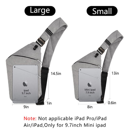 OSOCE Anti Theft Crossbody Bags Sling Bag for Women Men Waterproof Wander Bag for Sports and Travel. (1-BLACK, Small)