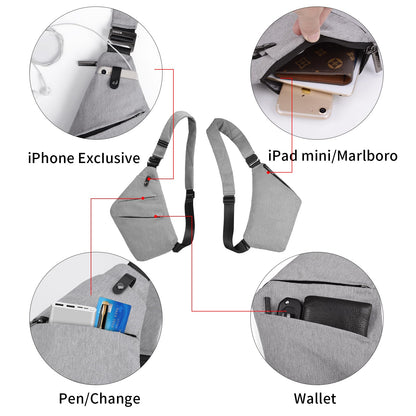 OSOCE Anti Theft Crossbody Bags Sling Bag for Women Men Waterproof Wander Bag for Sports and Travel. (1-BLACK, Small)