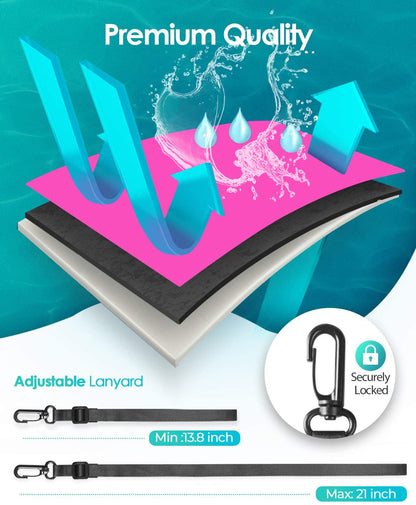 Hiearcool Waterproof Phone Pouch, Water Proof Phone Case for iPhone, Waterproof Cell Phone Dry Bag for Cruise Travel Vacation Essentials Large Waterproof Phone Holder 4 Pack-Black&Clear