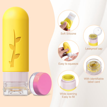 18pack Travel Bottles for Toiletries,TSA Approved Silicone Travel Containers for Toiletries,Leak Proof Refillable Liqus Shampoo And Conditioner travel Essentials toiletry Bottles