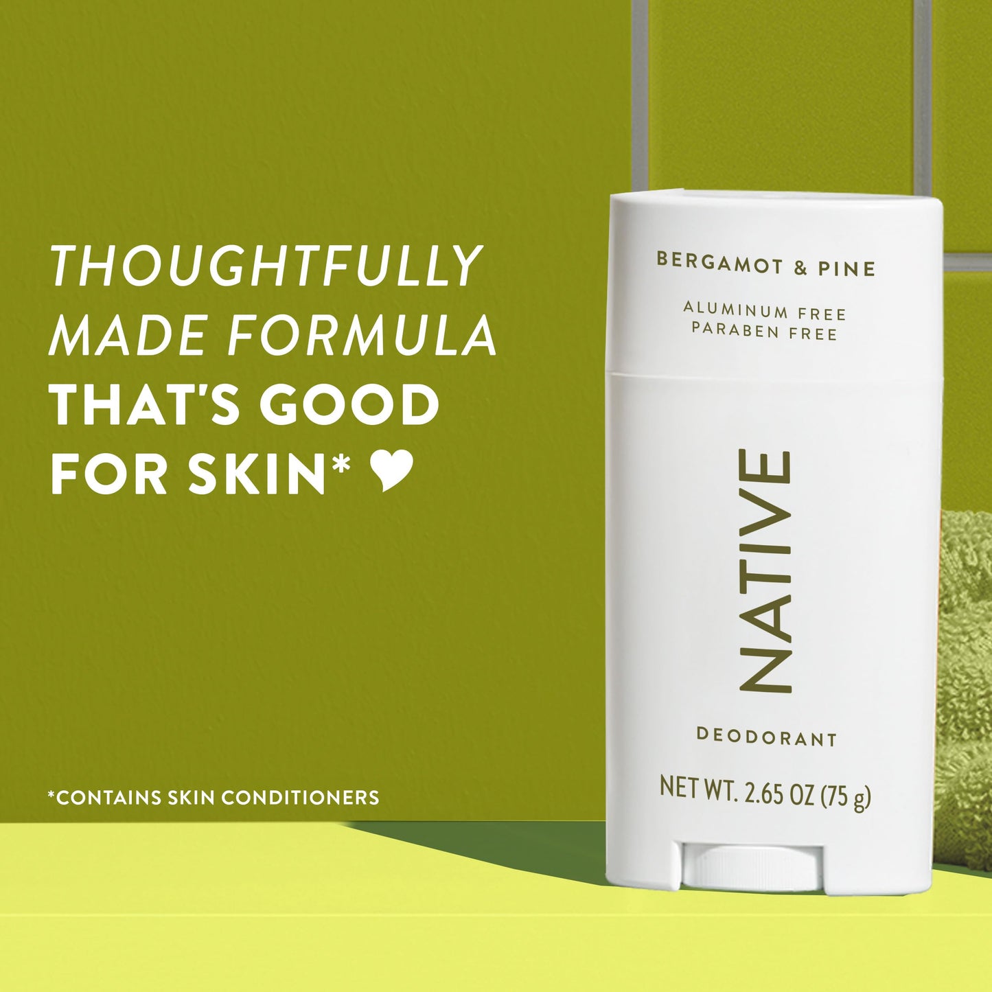 Native Deodorant,Unscented, Aluminum Free, Paraben Free, 2.65 OZ (75 g), Coconut Oil and Shea Butter