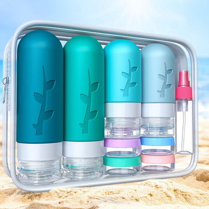 18pack Travel Bottles for Toiletries,TSA Approved Silicone Travel Containers for Toiletries,Leak Proof Refillable Liqus Shampoo And Conditioner travel Essentials toiletry Bottles