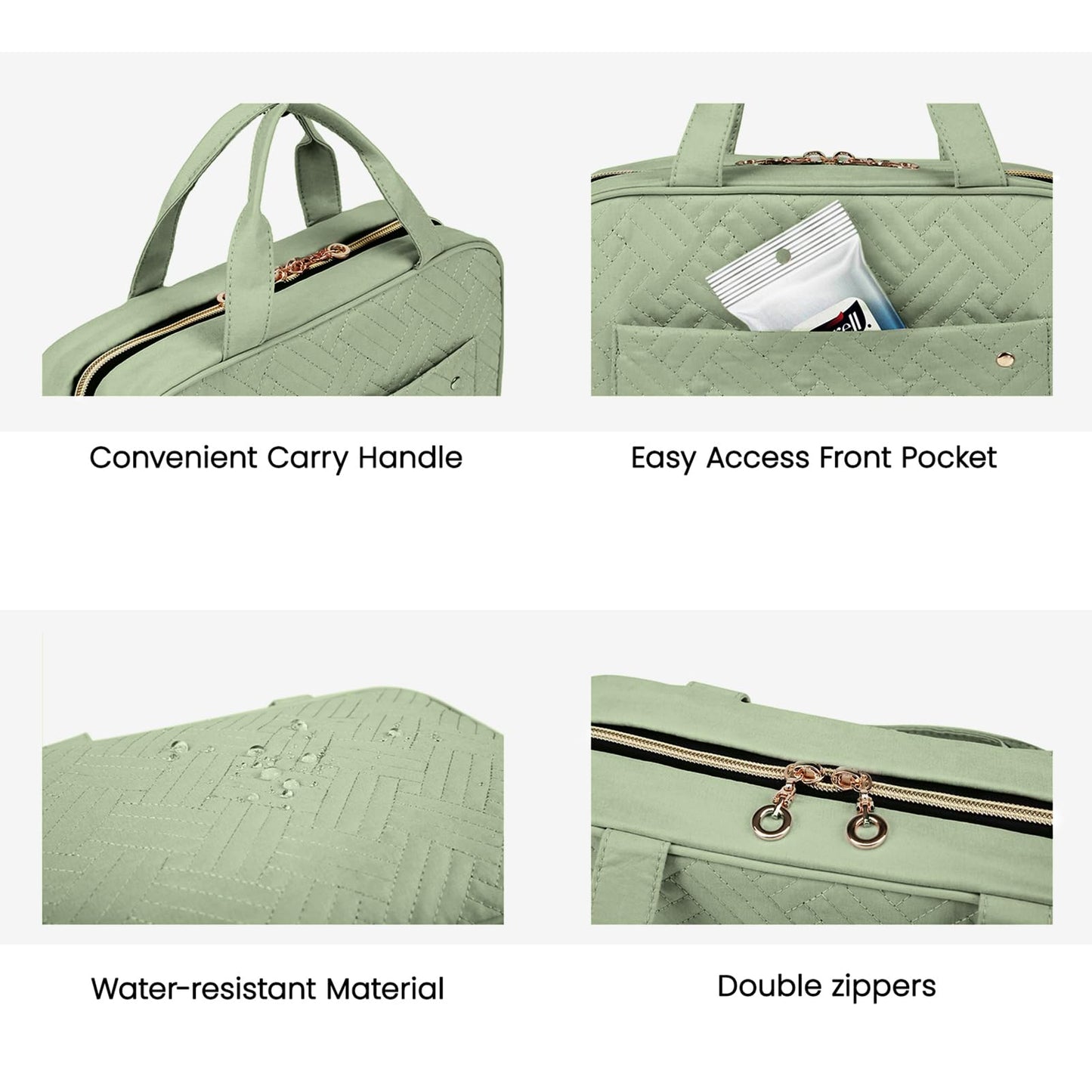 BAGSMART Toiletry Bag Travel Bag with Hanging Hook, Water-resistant Makeup Cosmetic Bag Travel Organizer for Accessories, Shampoo, Full-size Container, Toiletries (Black, Medium)