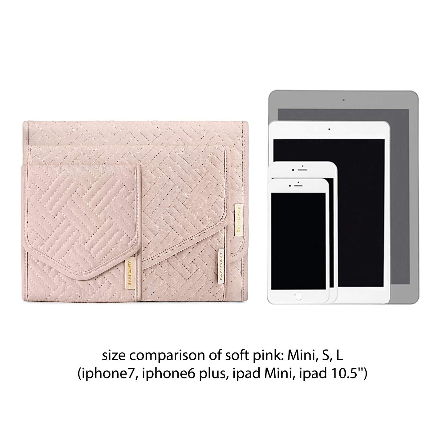 BAGSMART Travel Jewelry Organizer Case Foldable Jewelry Roll for Journey Rings, Necklaces, Earrings, Bracelets, Mini, Black