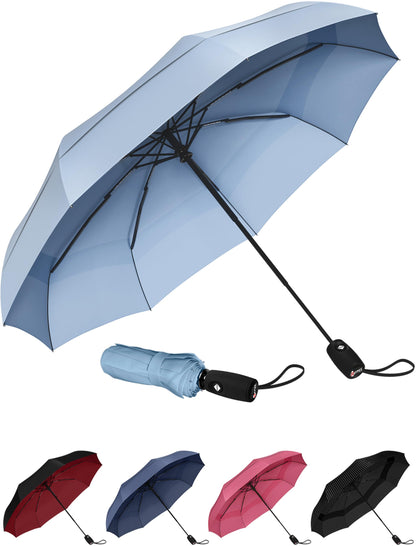 REPEL Windproof Travel Umbrella - Compact & Withstands Winds up to 85MPH , Strongest Premium Auto Folding Umbrella for Rain and Sun - Durable, Light & Portable for Women & Men , Fits Backpack & Cars