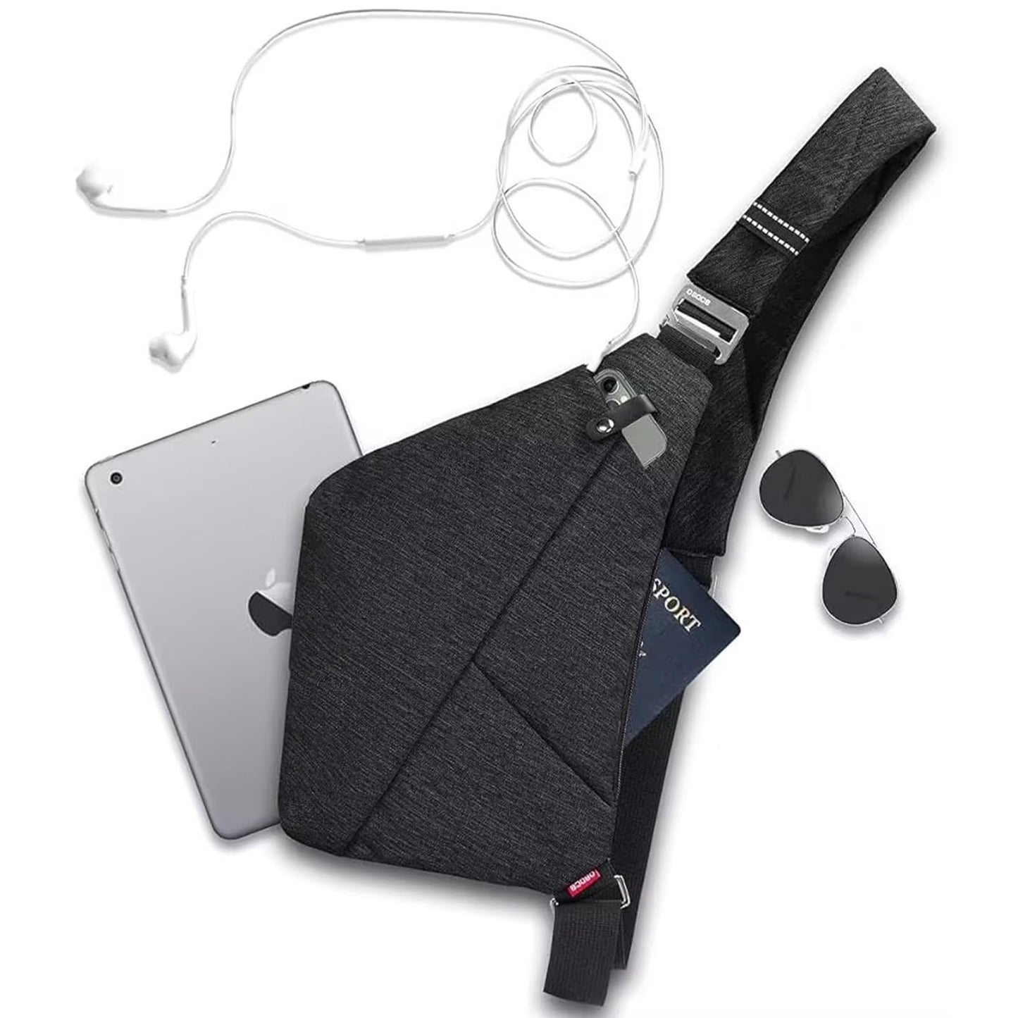 OSOCE Anti Theft Crossbody Bags Sling Bag for Women Men Waterproof Wander Bag for Sports and Travel. (1-BLACK, Small)