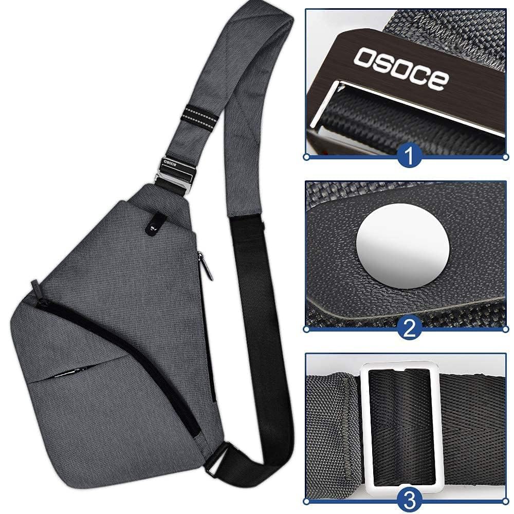 OSOCE Anti Theft Crossbody Bags Sling Bag for Women Men Waterproof Wander Bag for Sports and Travel. (1-BLACK, Small)