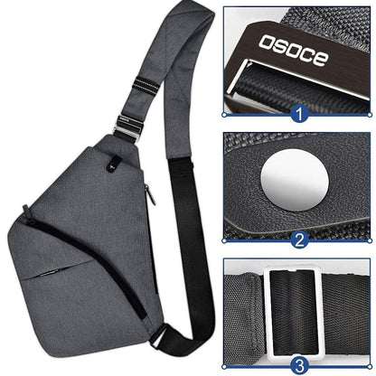 OSOCE Anti Theft Crossbody Bags Sling Bag for Women Men Waterproof Wander Bag for Sports and Travel. (1-BLACK, Small)