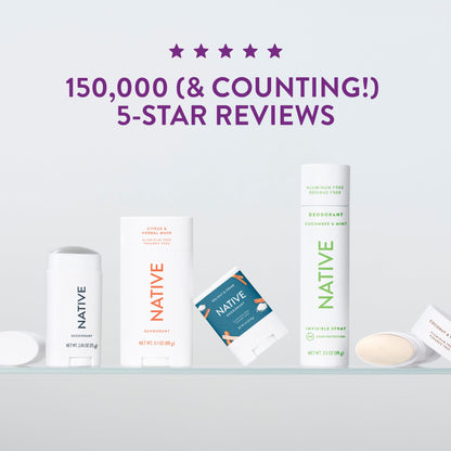 Native Deodorant,Unscented, Aluminum Free, Paraben Free, 2.65 OZ (75 g), Coconut Oil and Shea Butter