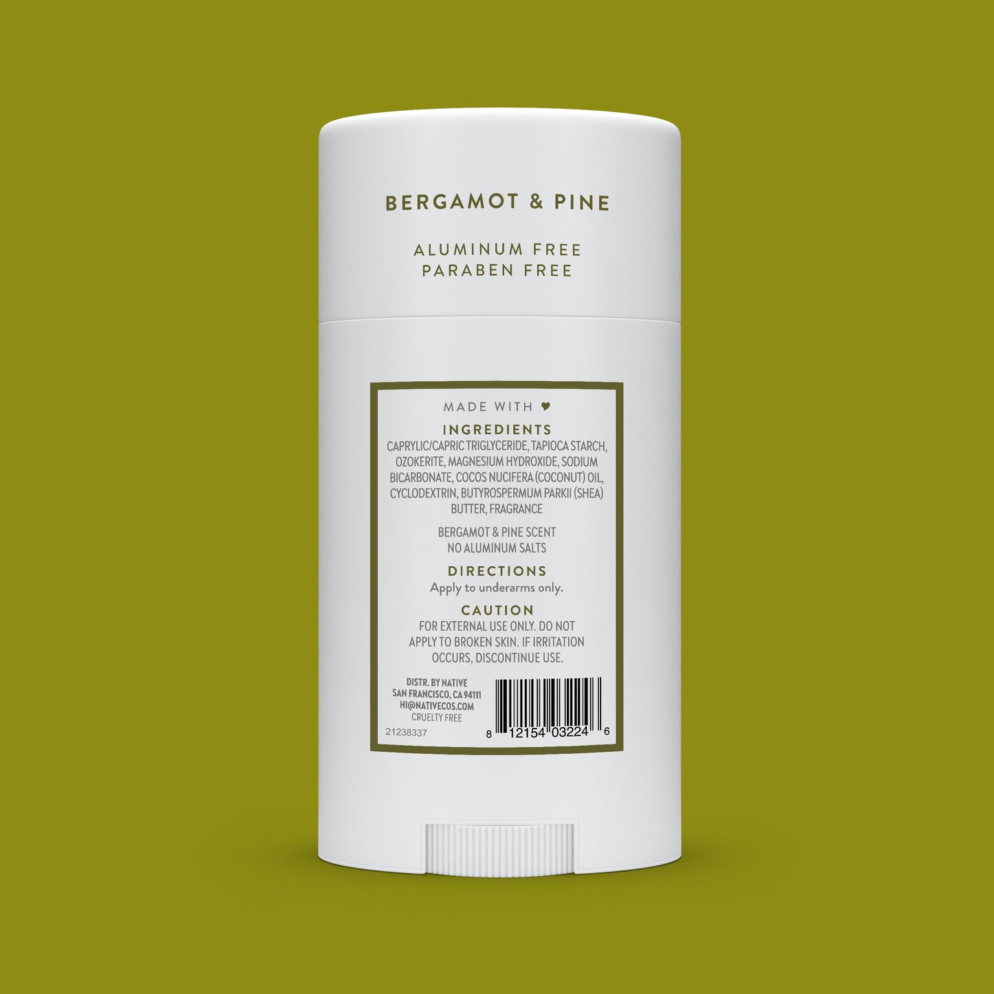 Native Deodorant,Unscented, Aluminum Free, Paraben Free, 2.65 OZ (75 g), Coconut Oil and Shea Butter