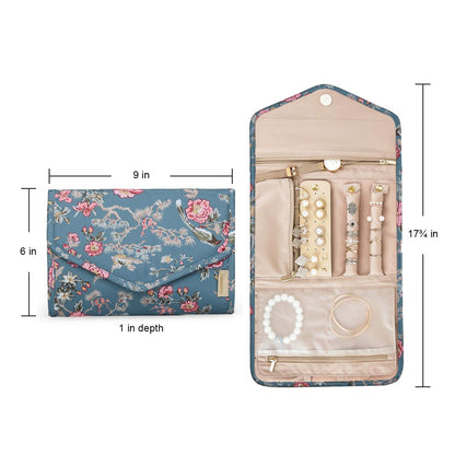 BAGSMART Travel Jewelry Organizer Case Foldable Jewelry Roll for Journey Rings, Necklaces, Earrings, Bracelets, Mini, Black