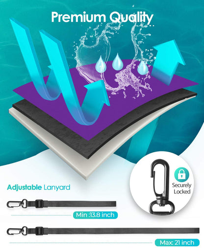 Hiearcool Waterproof Phone Pouch, Water Proof Phone Case for iPhone, Waterproof Cell Phone Dry Bag for Cruise Travel Vacation Essentials Large Waterproof Phone Holder 4 Pack-Black&Clear