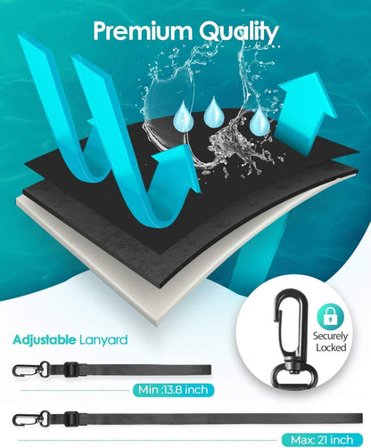 Hiearcool Waterproof Phone Pouch, Water Proof Phone Case for iPhone, Waterproof Cell Phone Dry Bag for Cruise Travel Vacation Essentials Large Waterproof Phone Holder 4 Pack-Black&Clear