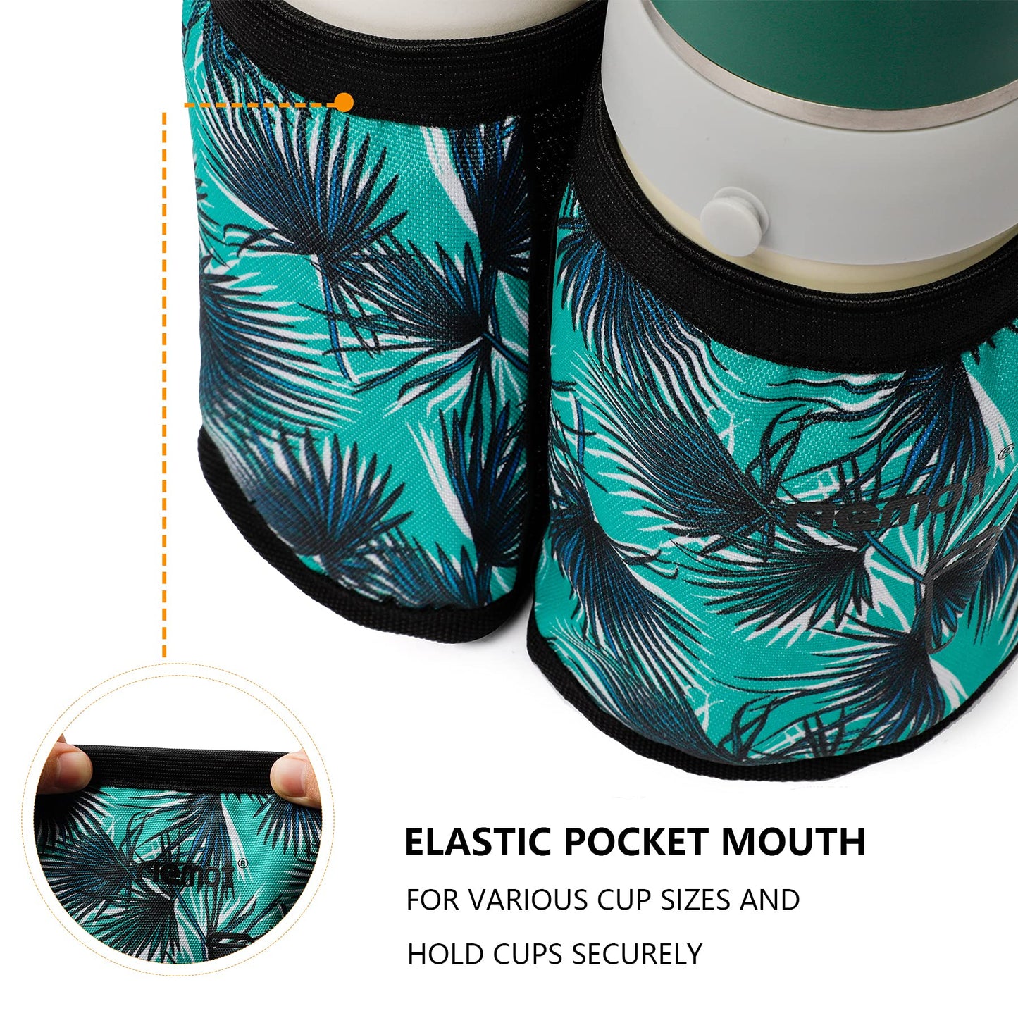 riemot Luggage Travel Cup Holder Free Hand Drink Carrier - Hold Two Coffee Mugs - Fits Roll on Suitcase Handles - Gifts for Flight Attendants Travelers Accessories Carbon Black