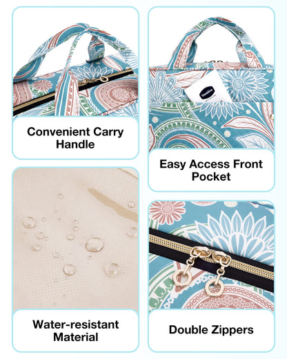 BAGSMART Toiletry Bag Travel Bag with Hanging Hook, Water-resistant Makeup Cosmetic Bag Travel Organizer for Accessories, Shampoo, Full-size Container, Toiletries (Black, Medium)