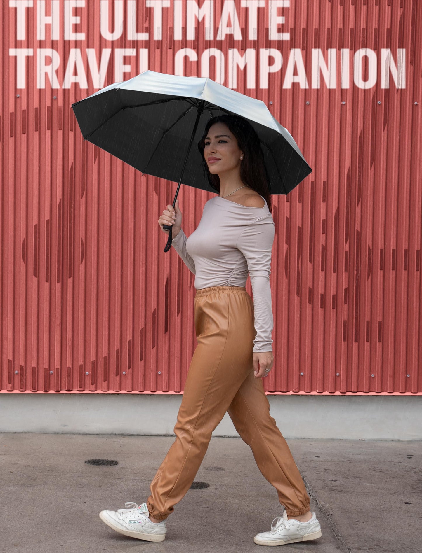 REPEL Windproof Travel Umbrella - Compact & Withstands Winds up to 85MPH , Strongest Premium Auto Folding Umbrella for Rain and Sun - Durable, Light & Portable for Women & Men , Fits Backpack & Cars