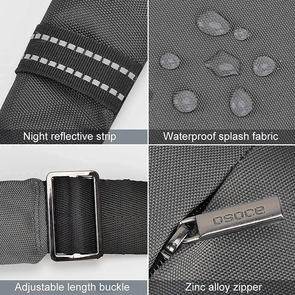 OSOCE Anti Theft Crossbody Bags Sling Bag for Women Men Waterproof Wander Bag for Sports and Travel. (1-BLACK, Small)