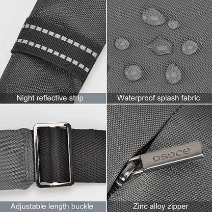 OSOCE Anti Theft Crossbody Bags Sling Bag for Women Men Waterproof Wander Bag for Sports and Travel. (1-BLACK, Small)