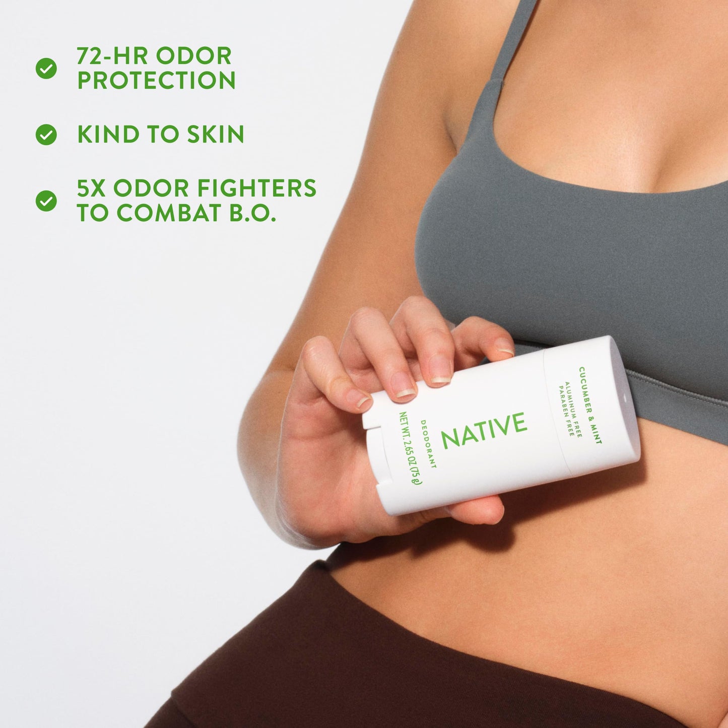 Native Deodorant,Unscented, Aluminum Free, Paraben Free, 2.65 OZ (75 g), Coconut Oil and Shea Butter