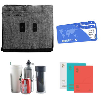 riemot Luggage Travel Cup Holder Free Hand Drink Carrier - Hold Two Coffee Mugs - Fits Roll on Suitcase Handles - Gifts for Flight Attendants Travelers Accessories Carbon Black