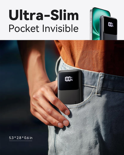 INIU Portable Charger, Slimmest Fast Charging 10000mAh USB C in/Out Power Bank, 22.5W PD3.0 QC4+ Battery Pack, Portable Phone Charger for iPhone 16 15 14 13 12 Pro Samsung S22 S21 Google AirPods iPad